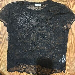 Lace Garage see through crop top size small perfect condition